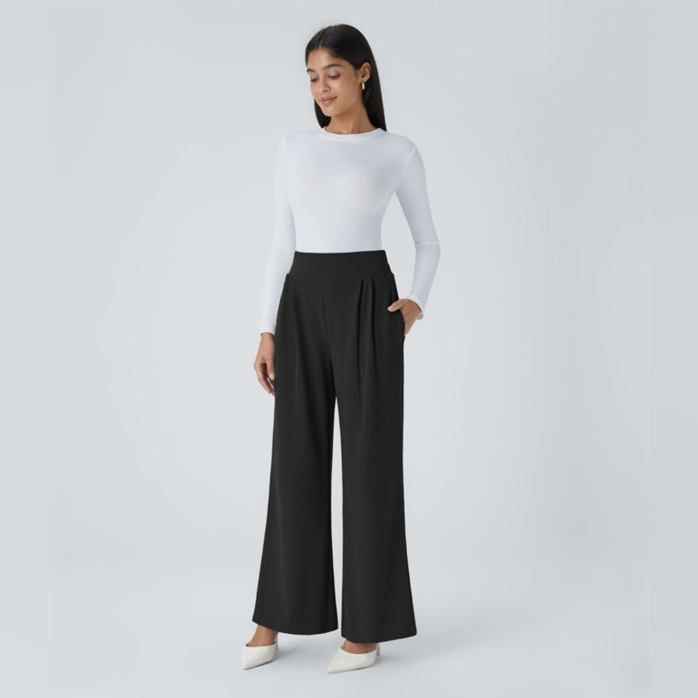 HALARA Black Wide-Leg Pants
